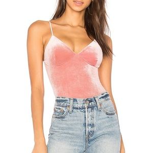 MISA Naomi Bodysuit in Pink Velvet Sz.S